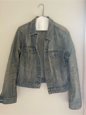 GAP Women's Washed Denim Jacket - Faded Blue